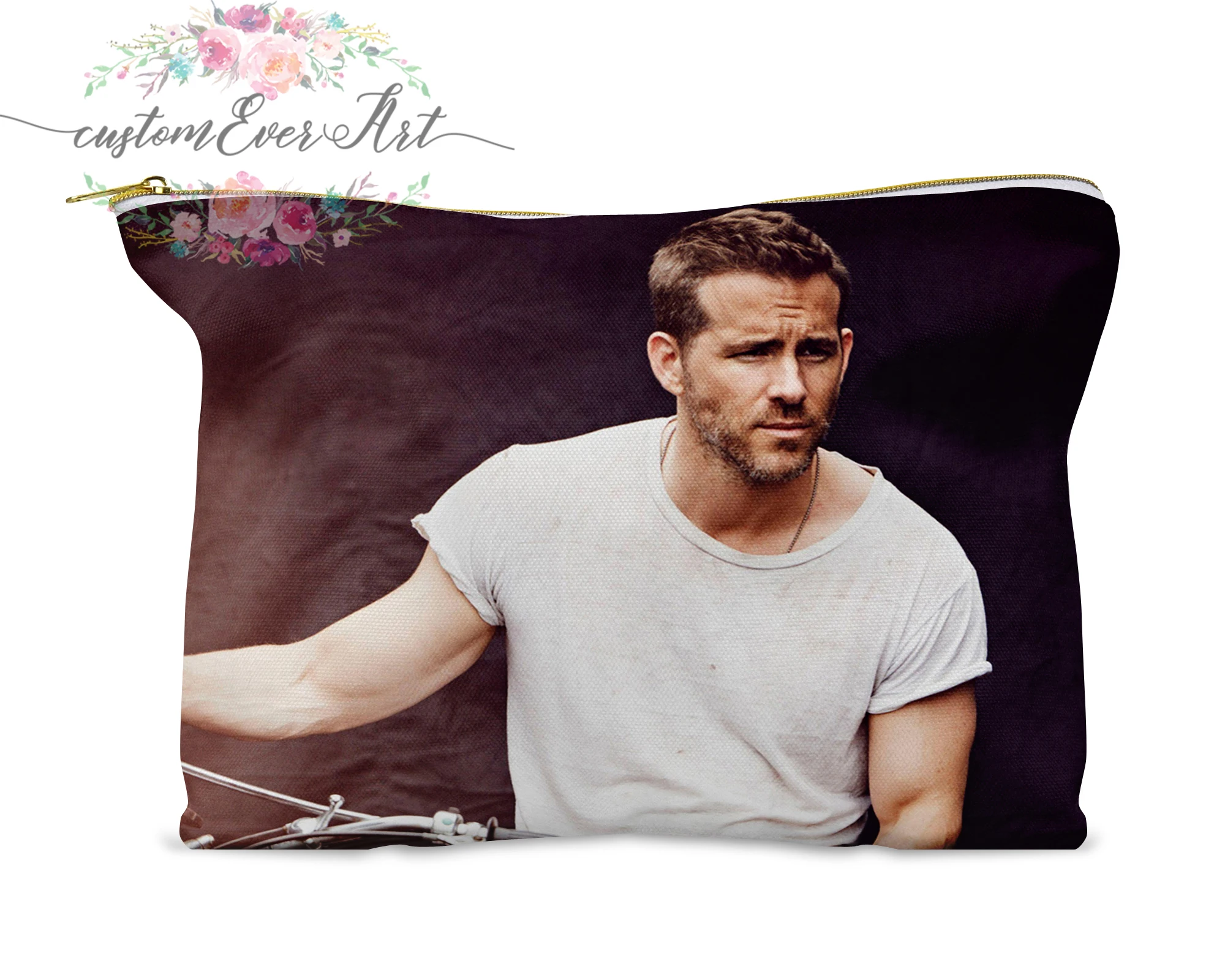 

Ryan Reynolds cosmetic bag personalized small makeup bag funny makeup organizer toiletry bag zipper pouch