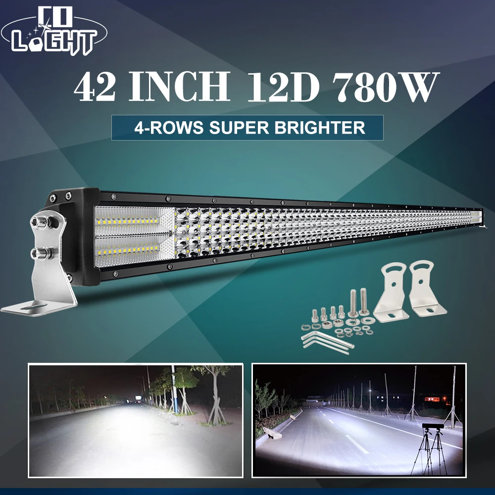 CO LIGHT 4 ряда 384 Вт 564 Вт 744 Вт 888 Вт 924 Вт 4x4 Рабочая Светодиодная панель для внедорожников комбинированный пучок лучей светодиодных фонарей для 4WD 4x4 автомобилей Грузовик внедорожник ATV 12 в 24 В