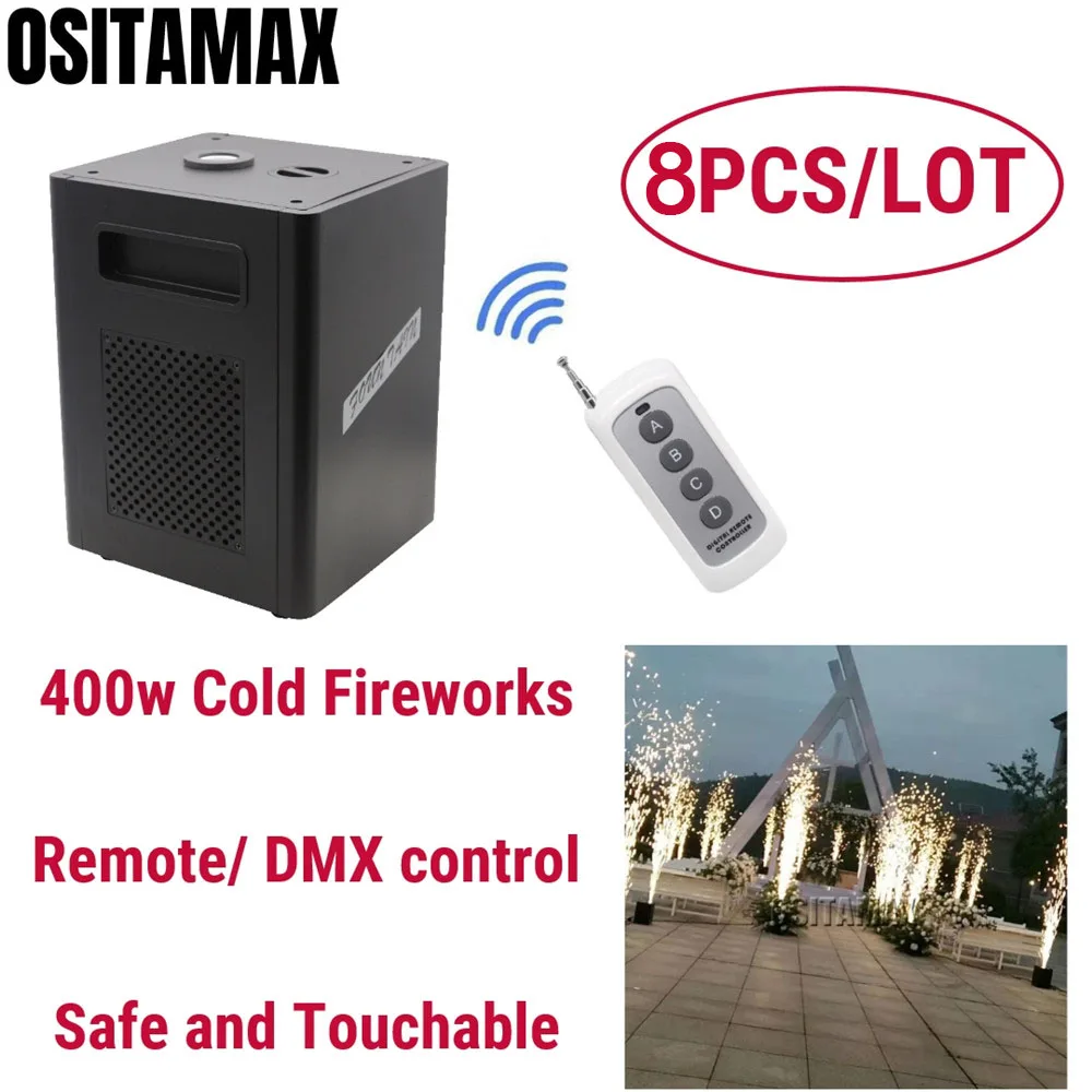 8pcs Machine 2 шт./лот, 400 Вт, пульт дистанционного управления/DMX, холодная Искра, фейерверк, искры, машина для празднования свадьбы, вечеринки - Цвет: 8pcs Machine
