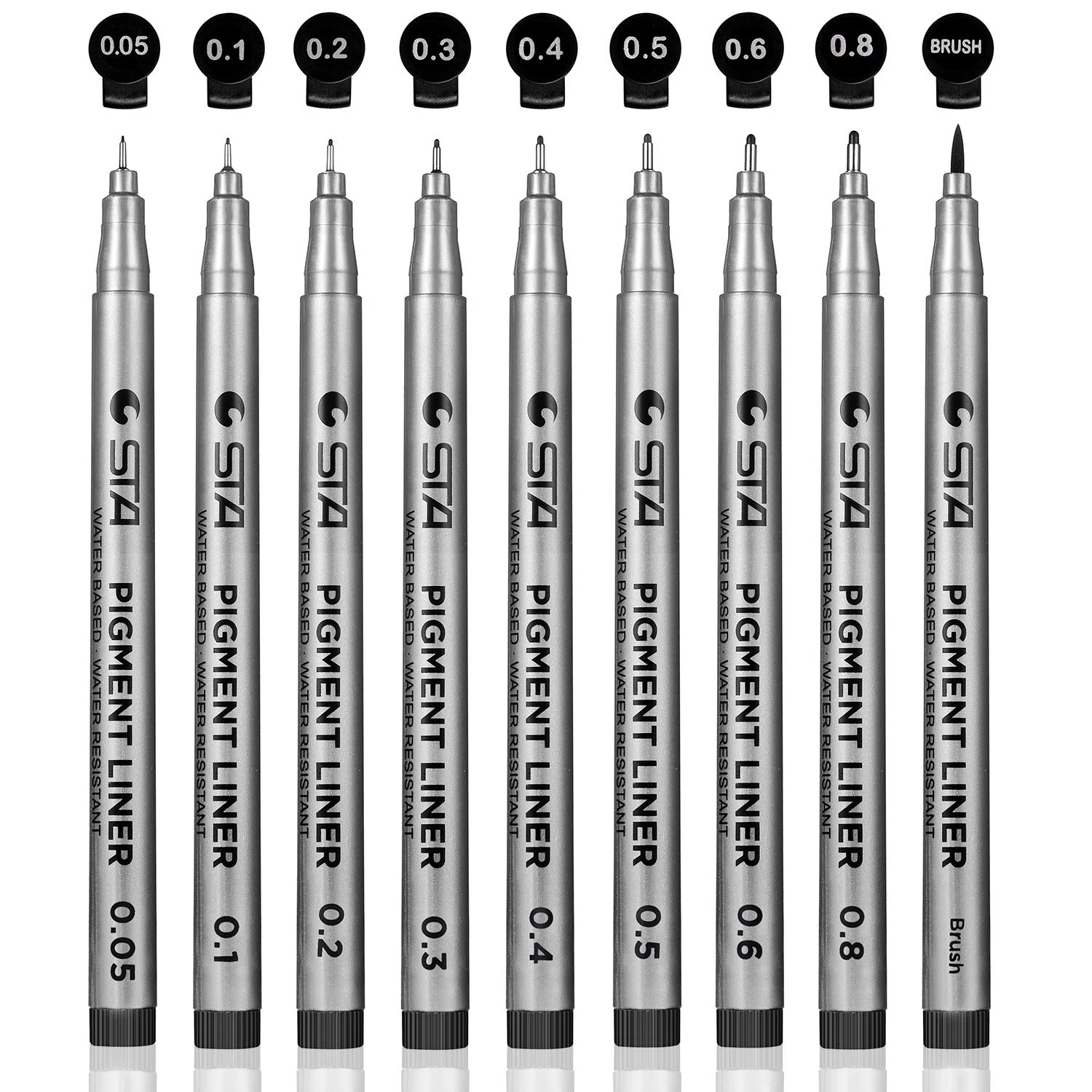 9 шт. черная микро ручка Fineliner чернильная техническая мультилайнер каллиграфия