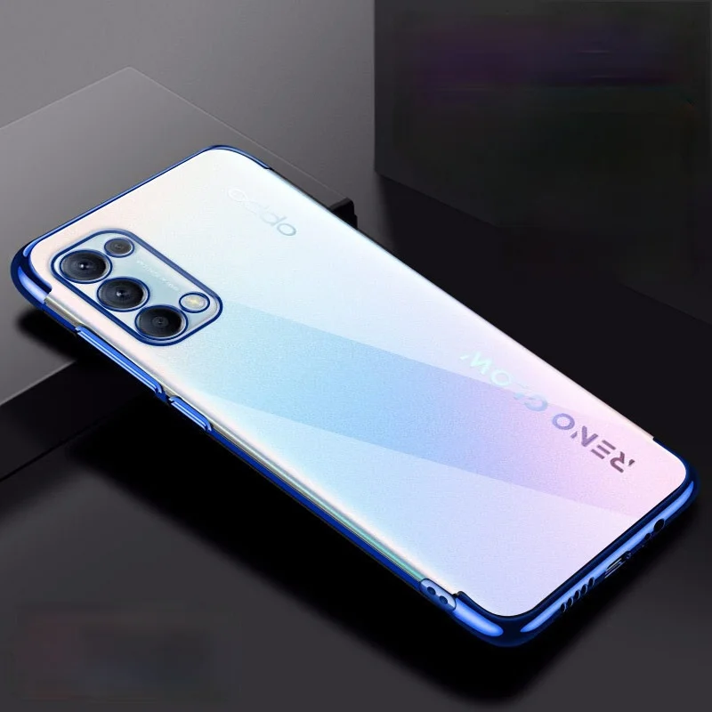 

Luxury Plating Clear Silicone Phone Case for OPPO Reno 5 F Pro 5G Reno5 Pro Reno5Pro 5F Fashion Soft Ultrathin Back Bumper Cover