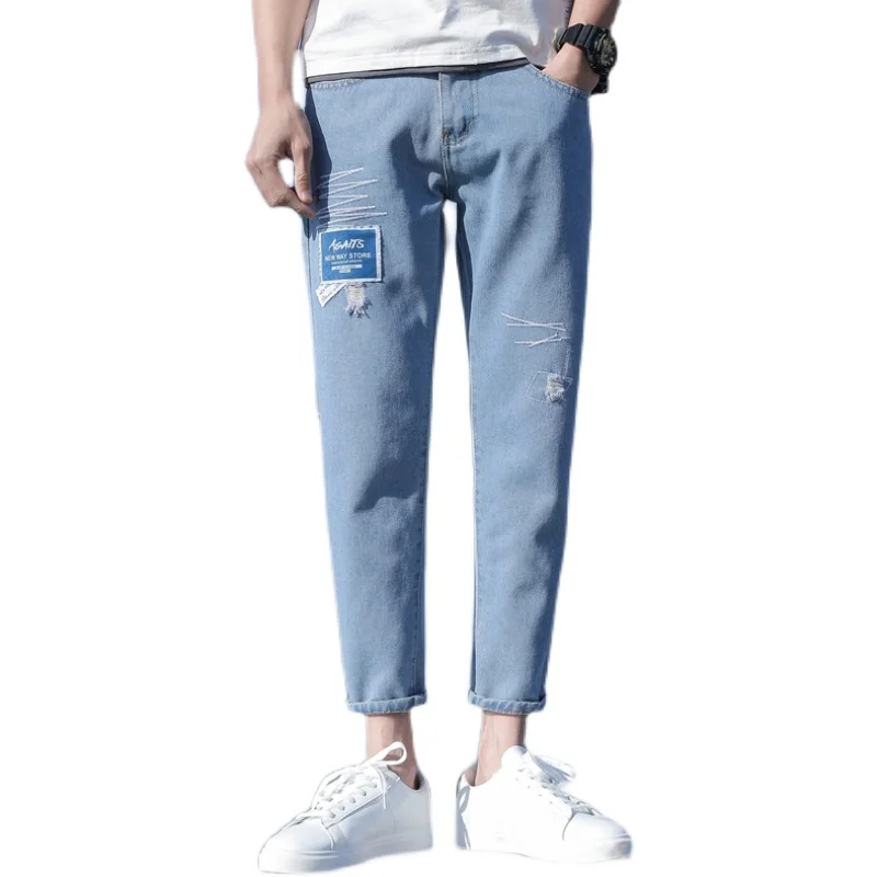 

2021 Popular Boy Baggy Jeans For Men Casual Wide leg Oversize Cargo Denim Overalls Boys Man pants