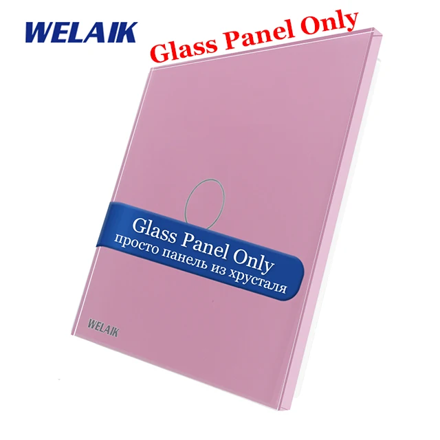 Pink Welaik сенсорный выключатель Комплектующие для самостоятельной сборки Стекло Панель только стене выключатель черный, белый цвет кристалл Стекло Панель 1 Gang a191w/B1 - Цвет: Pink