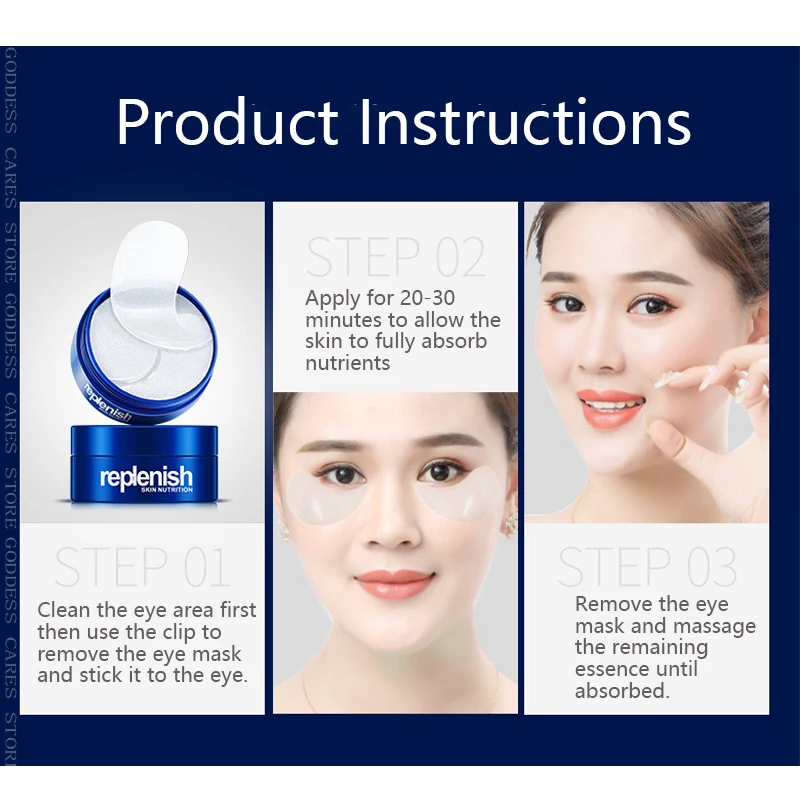 Коллагеновые патчи для глаз 60 шт. пептид анти темный круг гидрогель жемчуг маска