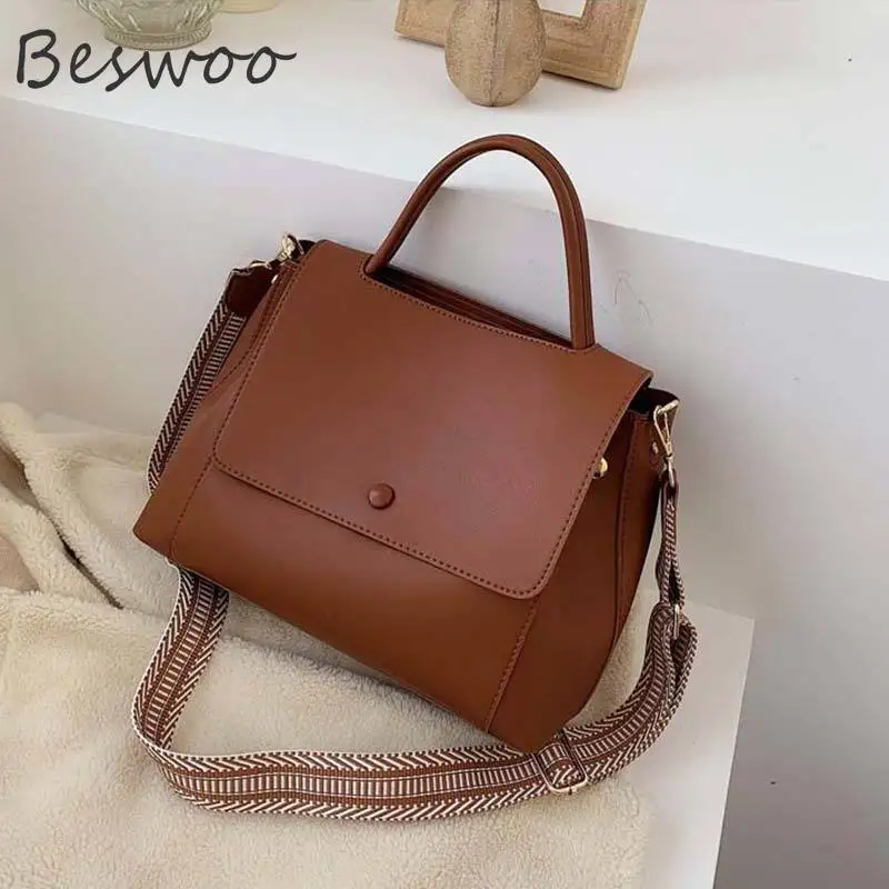 

Сумки 2021, женская брендовая модная сумка через плечо из искусственной кожи, Женская однотонная элегантная сумка, сумка на плечо с широким ре...