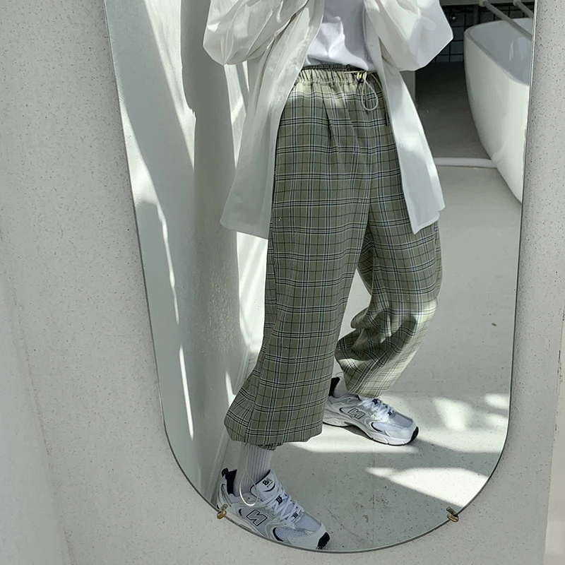 Разборные 2020 клетчатые брюки женские уличные свободные Дамские Брюки