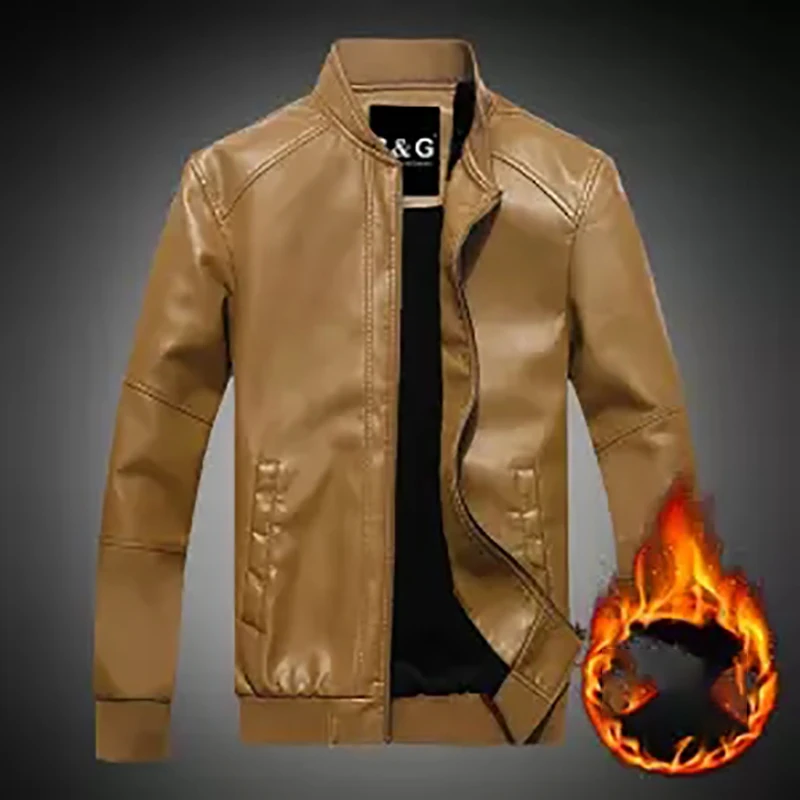 Мужские кожаные куртки Осенняя Новая повседневная винтажная байкерская куртка