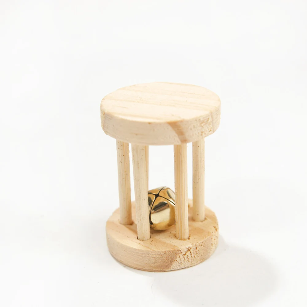 Деревянные игрушки для домашних животных хомяк сосновые гантели Одноколесный