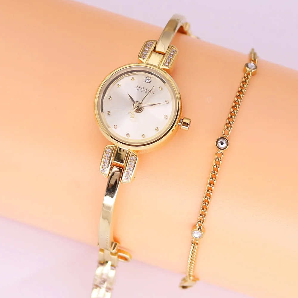 

Mini Julius Lady Women's Watch Japan Quartz Fashion Hour Small Clock Chain Bracelet Top Girl's Valentine Birthday Gift Box