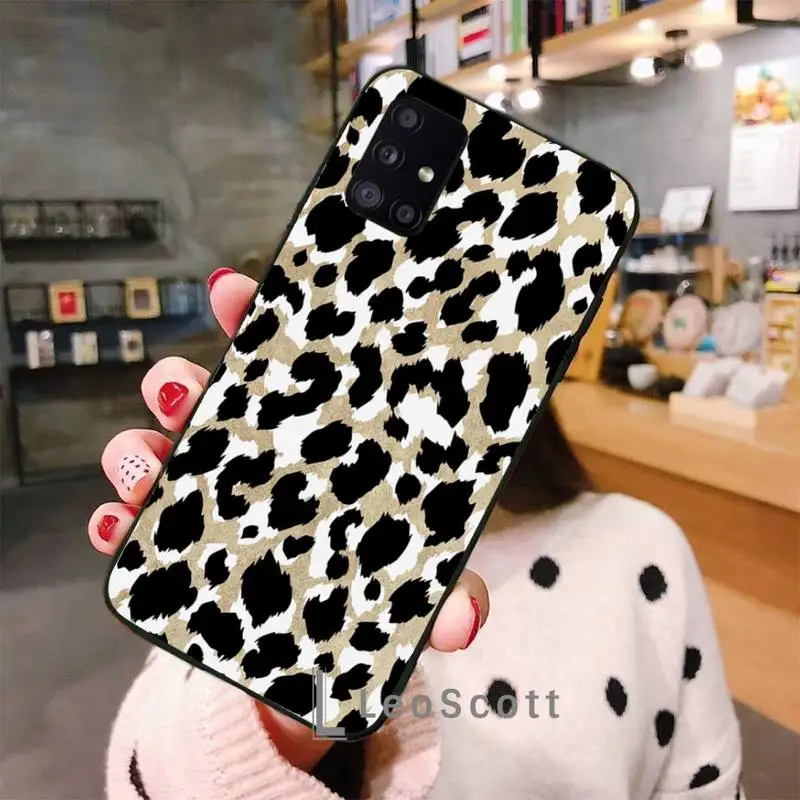 

Leopard luxury Phone Case For Samsung A50 A51 A71 A20E A20S S10 S20 S21 S30 Plus ultra 5G M11