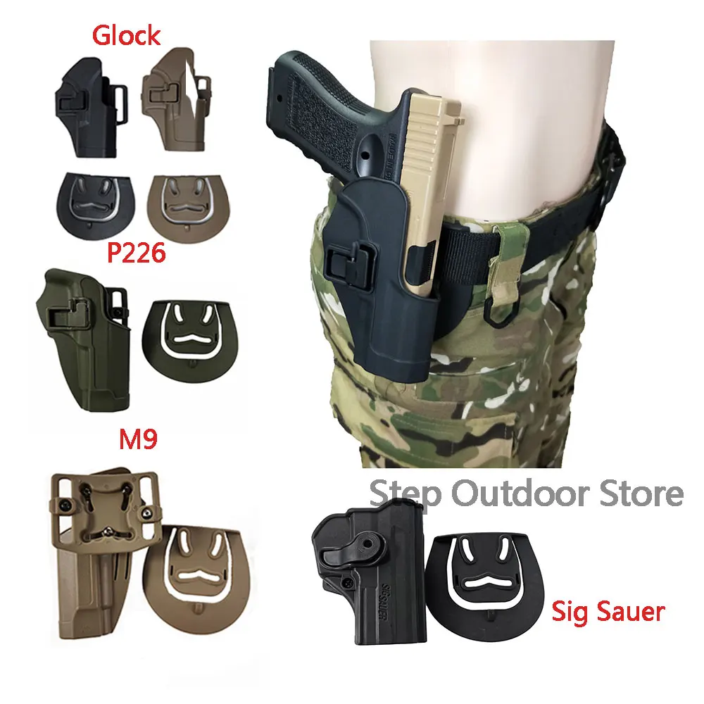 

Hunting Pistol Gun Holster For Glock 17 19 22 Beretta M9 M92 Colt 1911 Sig Sauer P226 USP Airsoft Holster Tactical Belt Holsters