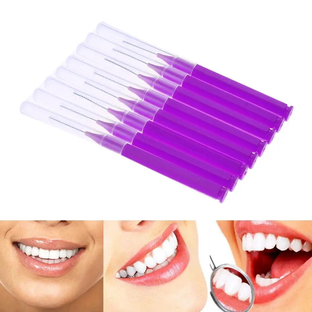 

I Shaped Interdental Brush Dental Cleaning Floss Cleaners Orthodontic Dental Teeth Brush Massage Toothpick Oral Care Tool 8Pcs