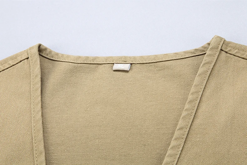 Жилетка мужская хлопковая с множеством карманов повседневная безрукавка жилет