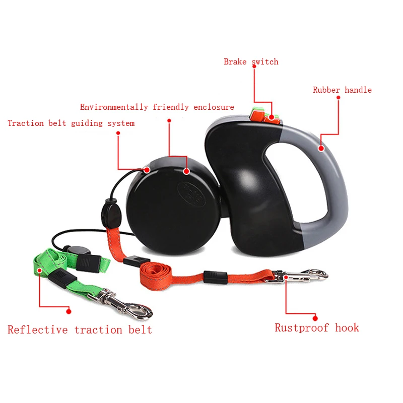 ABS Automatic Retractable Traction Rope With Two-headed Ccreative Dog Leash Chain Pet Supplies | Дом и сад