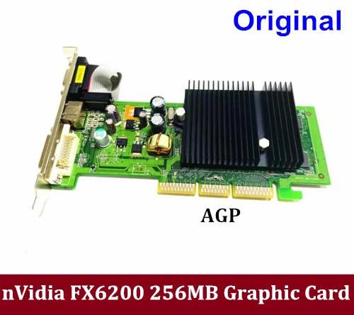 

Original High Quality for nVIDIA FX6200 256M AGP Graphic card 8X DDR2 VGA+DVI FX 6200 AGP Video Card
