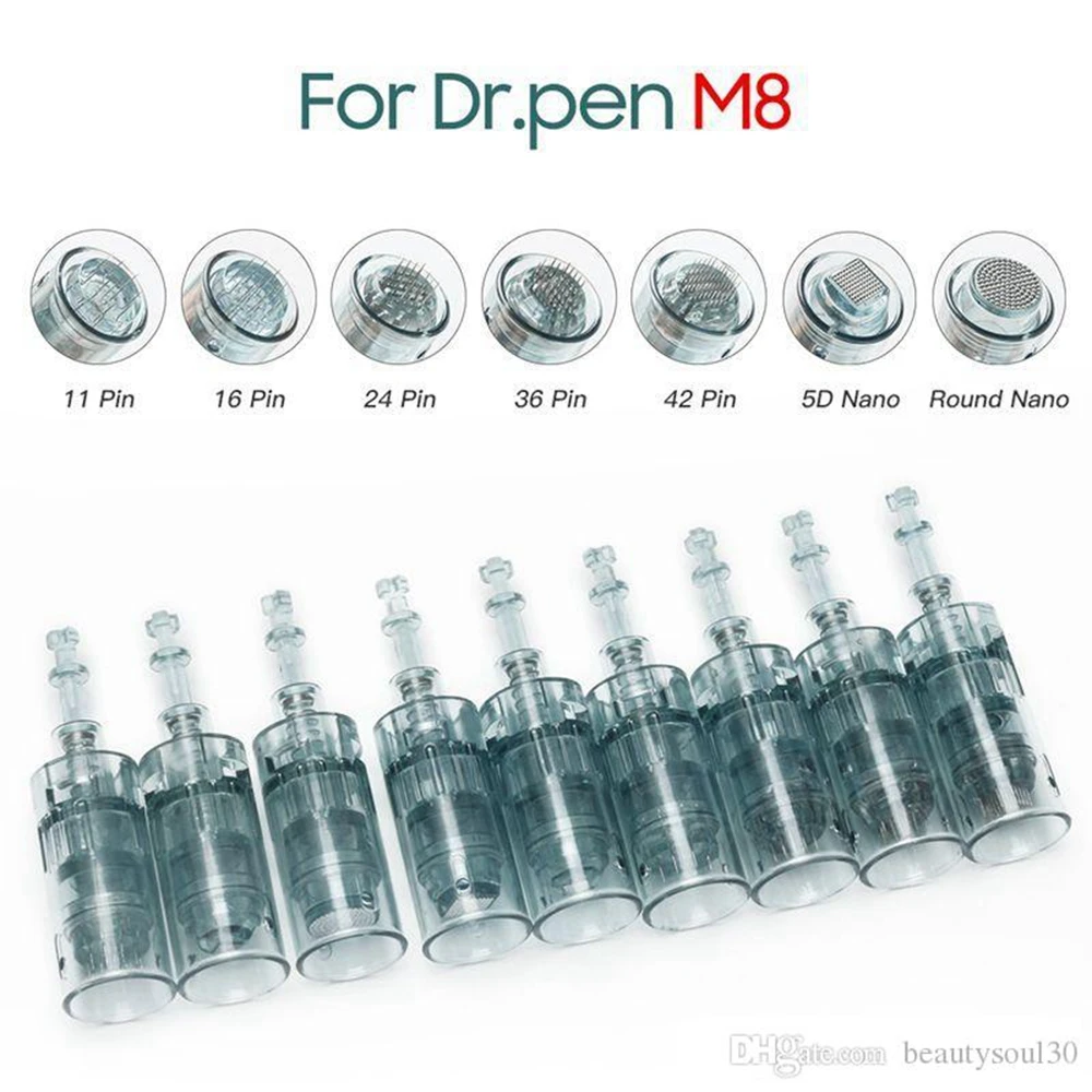 

Dr Pen M8 Cartridges 30 PCS Bayonet Needles Fit For Derma Stamp M8 Micro Needles Tip 11 16 36 42 Pin Nano Skincare