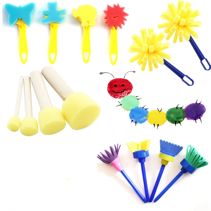 Детская губка для рисования кисти вращающаяся кисть краска художественная