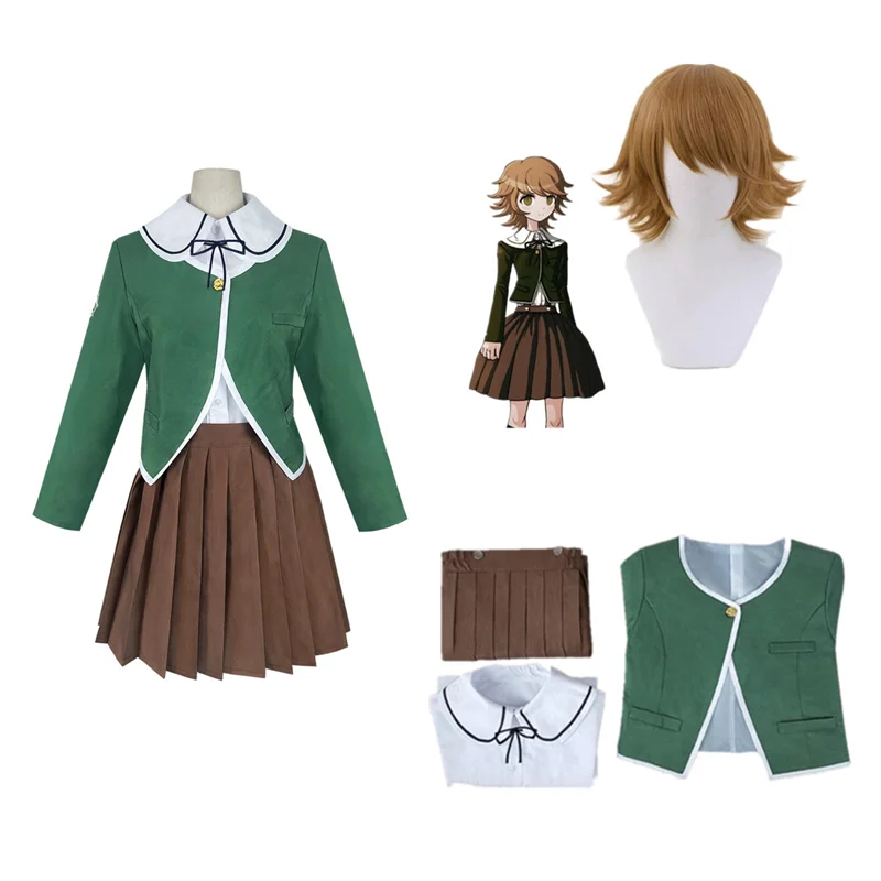 Аниме Danganronpa Chihiro Fujisaki Косплей костюмы Женское платье JK Униформа Комплект Костюм