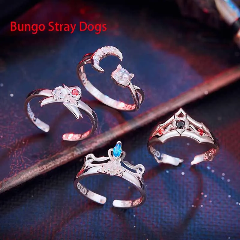 

Anime Bungo Stray Dogs Dazai Osamu Nakajima Atsushi Finger Ring Fashion Jewelry Cosplay Costume Men Women Take Photo Props Gifts