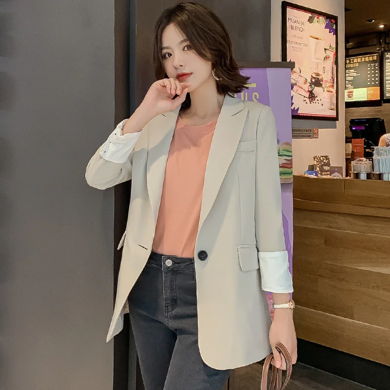 Женский винтажный клетчатый Блейзер куртка с карманами женские костюмы в стиле