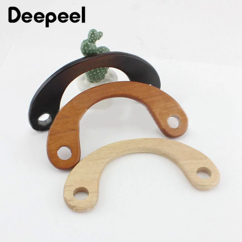 

2Pcs Deepeel 18.5cm 3 Colors Wooden Handle Purse Frames DIY Sewing Brackets Bags Handles Handmade Patchwork Woven Bag Sew Kit