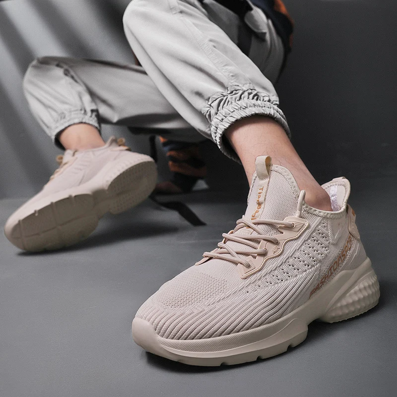 

shoe lightweight solid hot sneakers mens sapato sale de deporte sport knitting 2020 sapatos red for spring mesh man breathable