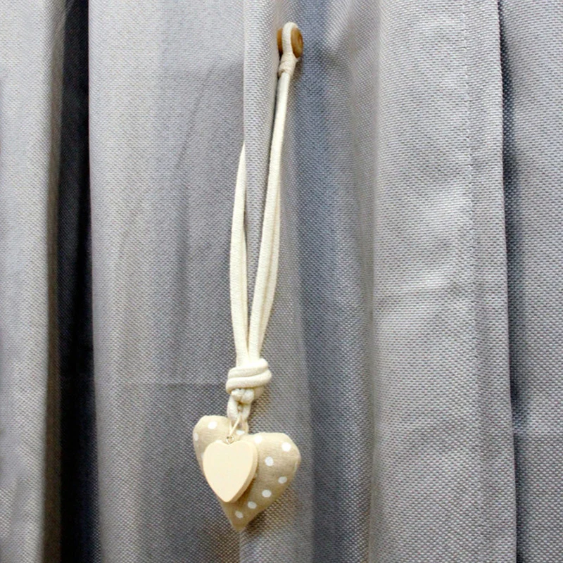 2 шт. магнитные занавески в форме сердца из натурального хлопка и льна | Дом сад