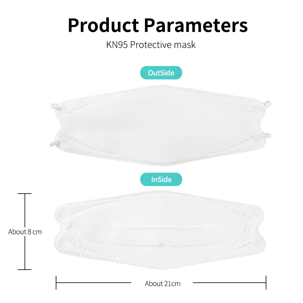 

FFP2 Fish mask KN95 ffp2mask ce mascarillas fpp2 hygiene mask facial Fiting design KN95 respirator mouth mask kn95 certificadas