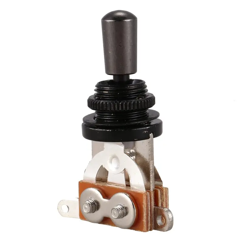 Electric Guitar 3 Way Toggle Switch Pickup Selector With Metal Tip Knob (Silver + black cap) | Спорт и развлечения