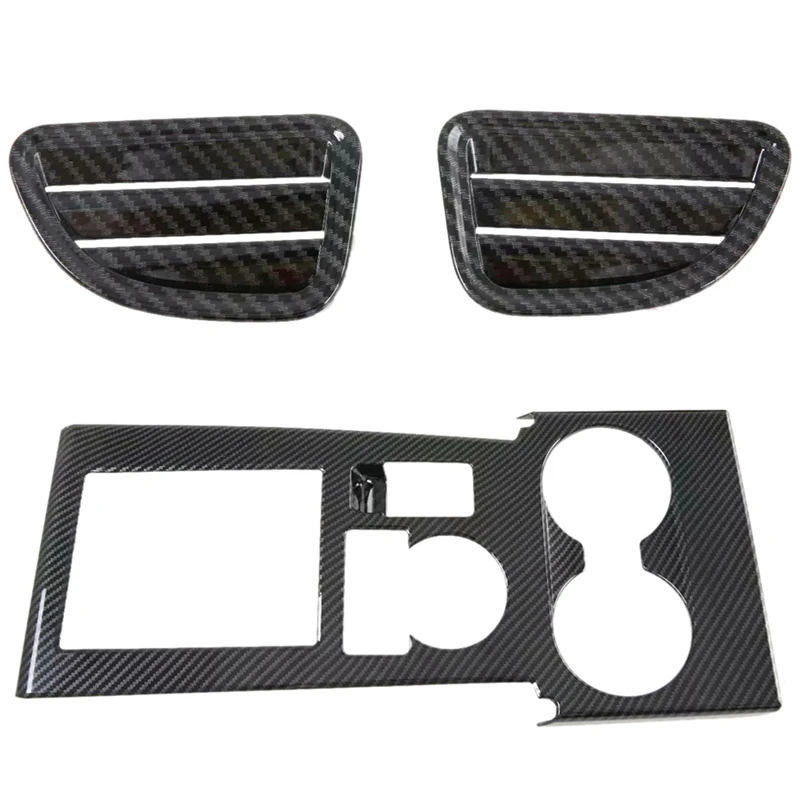 

2Pcs for Mitsubishi Pajero Sport Montero 16-20 Front Upper Air Vent Outlet Cover & 1x Gear Shift Panel Water Cup Cover