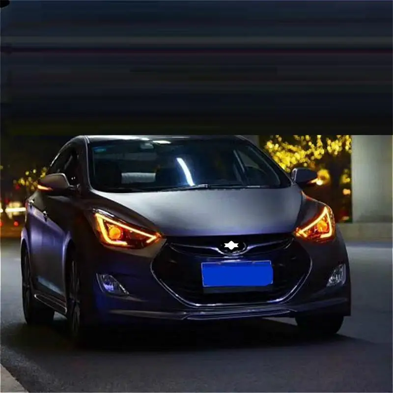 Автомобильные Внешние Luces Neblineros Para Автомобильные светодиодные Drl фары Задние Автомобильные фары в сборе 12 13 14 15 для hyundai Elantra