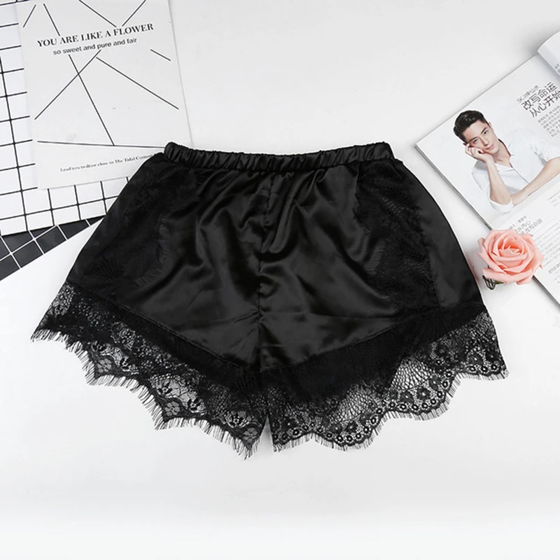 Женские Сатиновые шорты Летние повседневные с рюшами и эластичной резинкой на