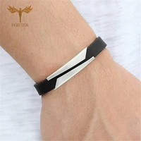 2021 new fashion silicone bracelet cutting geometric triangle bangle stainless steel accessories charm mens cuff jewe