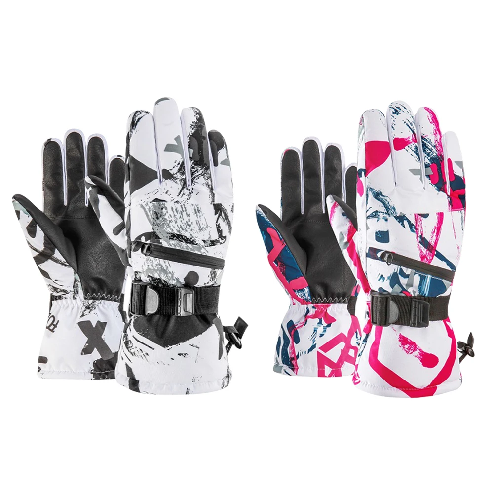 

1pair Unisex Winter Ski Gloves Snowboard Gloves Waterproof Warm Riding Gloves Motorcycle Touch Screen Cotton Ski Supplies