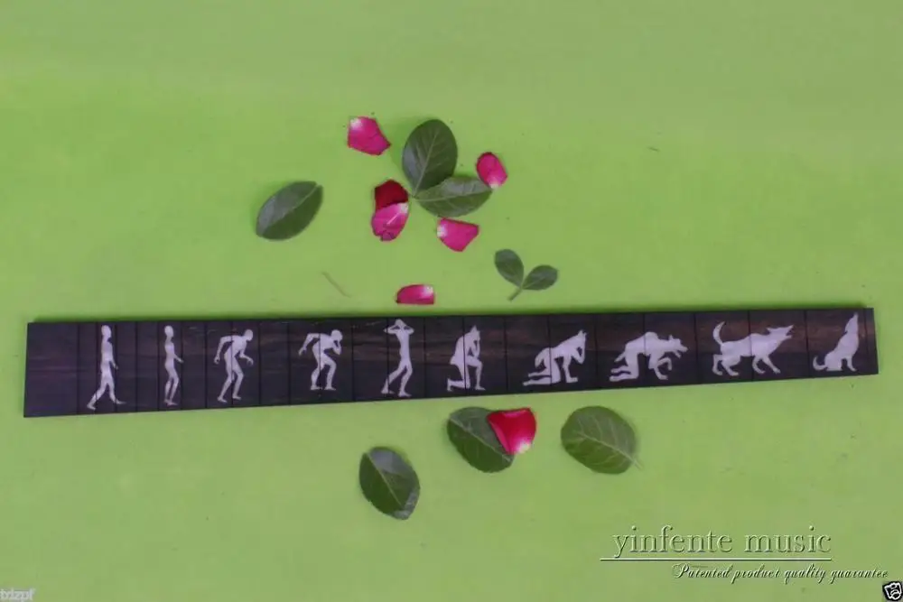 Черное Дерево гитарный гриф 22 человек волк инкрустация 24 75 дюйма гитара