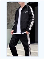 2021 new spring and autumn trend mens two piece suit korean fashion casual suit sportswear loose male handsome thin outer suit