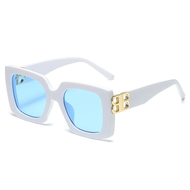 

square BB logo sunglasses women men 2021 high quality brand designer black blue leopard red sahdes for women retro oculos de sol