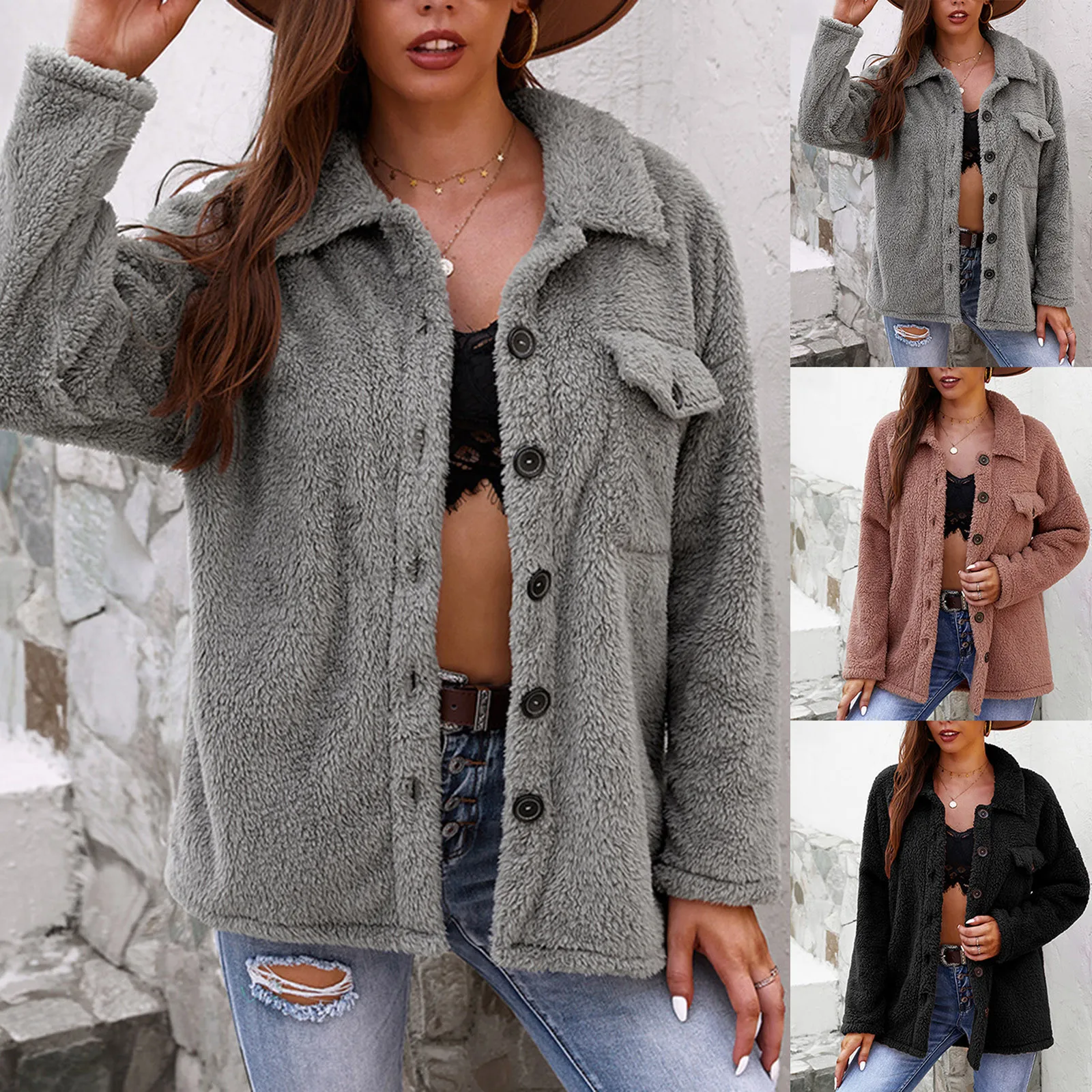 

Женское однобортное пальто, повседневное теплое шерстяное пальто на пуговицах, однобортная Женская куртка, однотонный маленький и свежий