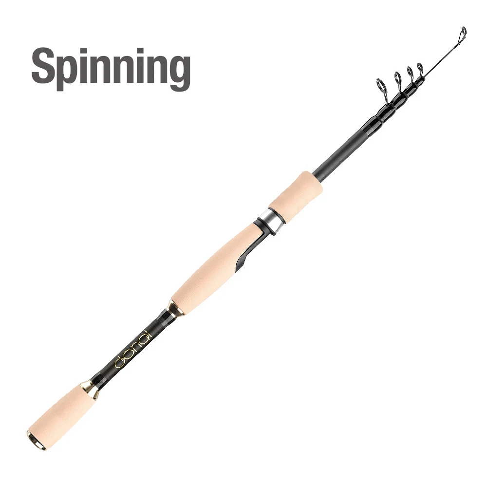 Spinning Rod DONQL Telescopic Casting Fishing Rod Carbon Fiber Carp Feeder Spinning Rod1.8M-2.7M Portable Travel Surf Fishing Rod Tackle - Цвет: Spinning Rod