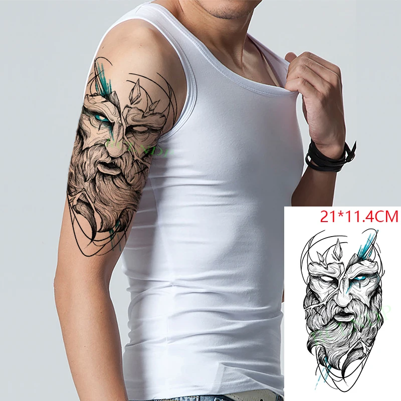 Водостойкие временные татуировки наклейки свирепый лев лицо крутые животные