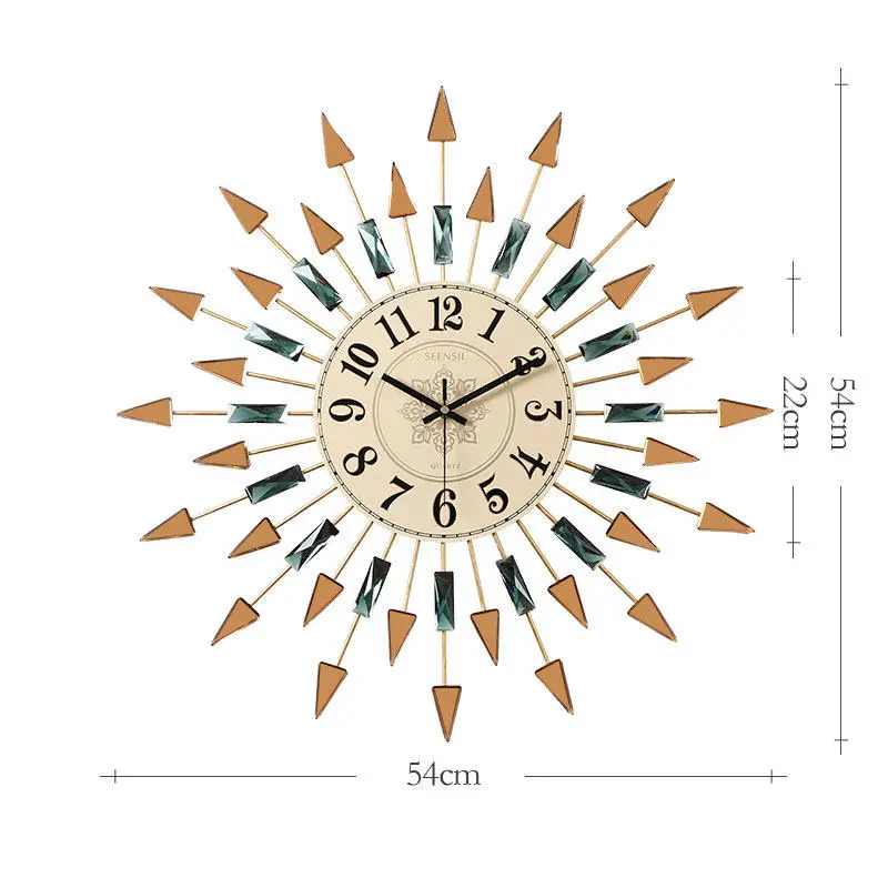 

Nordic Large Wall Clock Luxury Modern Home Living Room Decoration Metal Wall Watch Silent Movement Creative Clocks Gold Gift