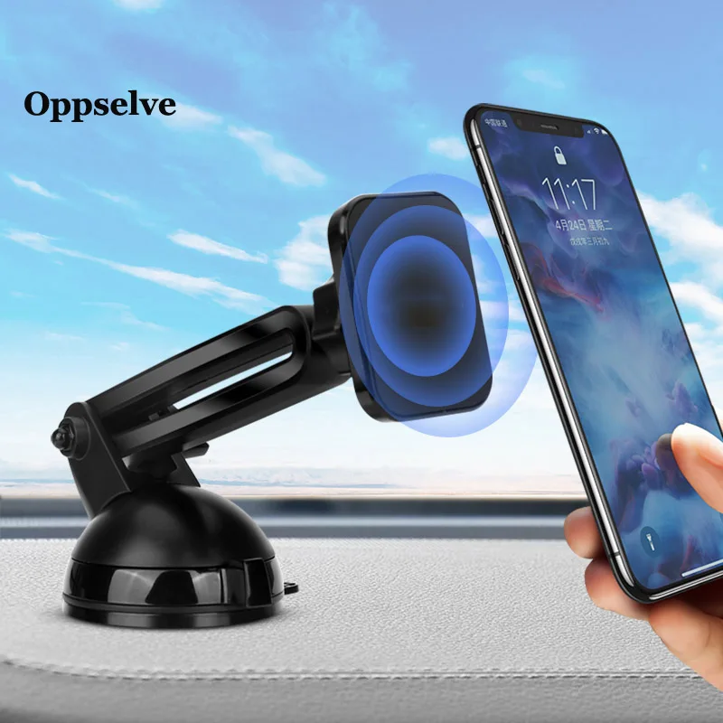 

Магнитный автомобильный держатель на присоске для iPhone 11 12 Pro Max X S, с поворотом на 360 градусов, подставка для телефона Samsung S21