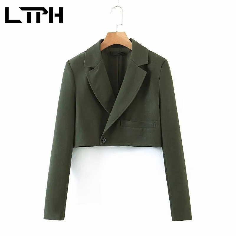 LTPH-Paquete de cintura alta de pana para mujer, falda a la cadera, traje de diseño, Chaqueta corta ajustada, conjunto de dos piezas, otoño 2020