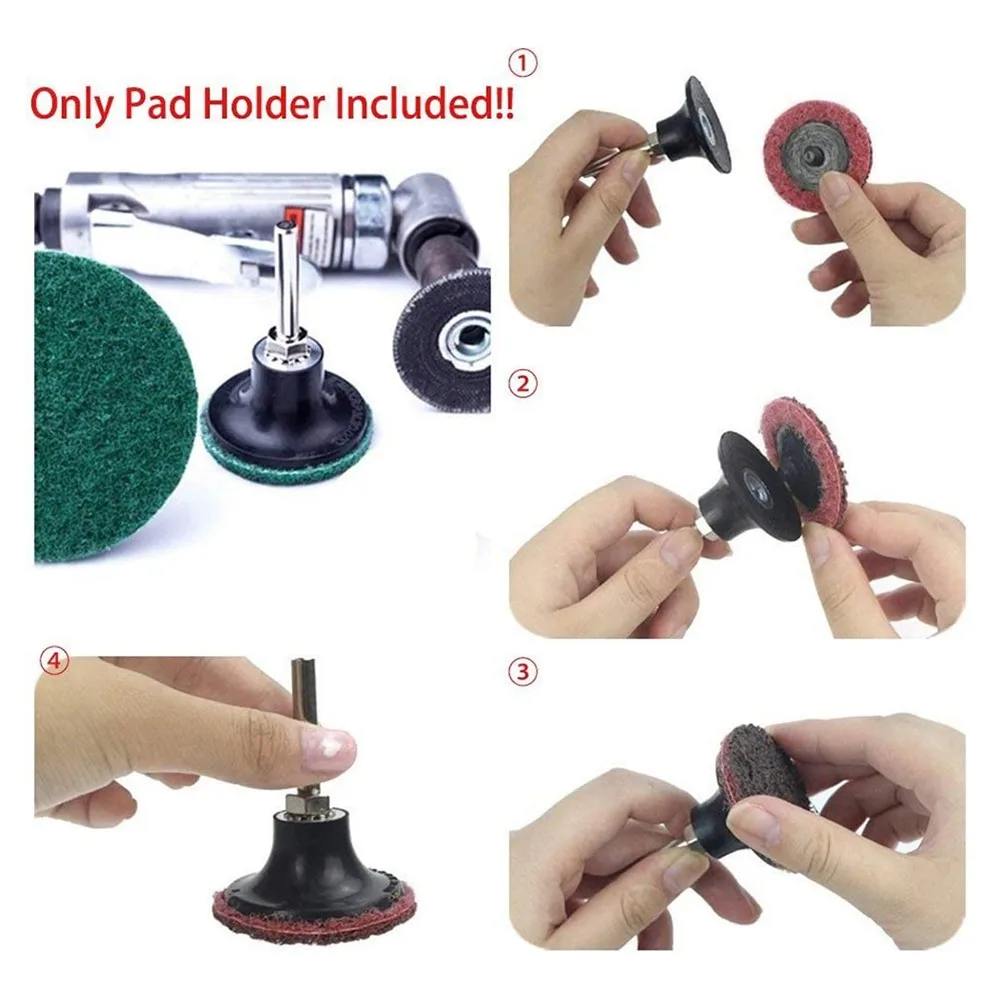 

2 Pack 2\\\" Roll Lock Sanding Disc -Rubber Backing Pad Holder 1/4\\\" Shank Mandrel Heavy Duty Rubber Pad