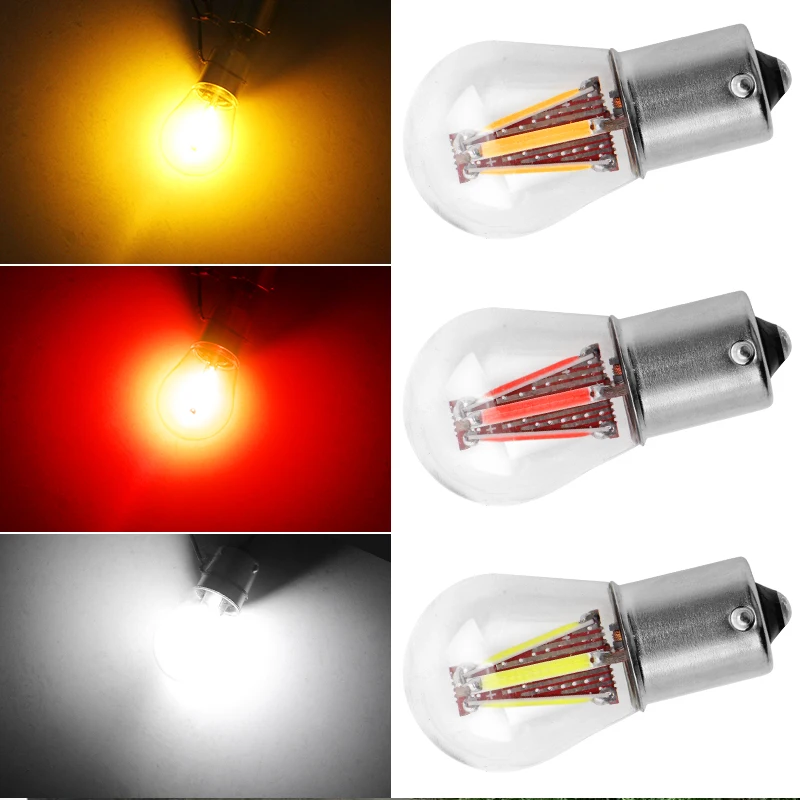 1pcs BA15S P21W led bay15d car Bulb 1156 1157 P21/5W COB S25 Brake Reverse Lights Turn Signal Parking AUTO Lamp white red yellow |