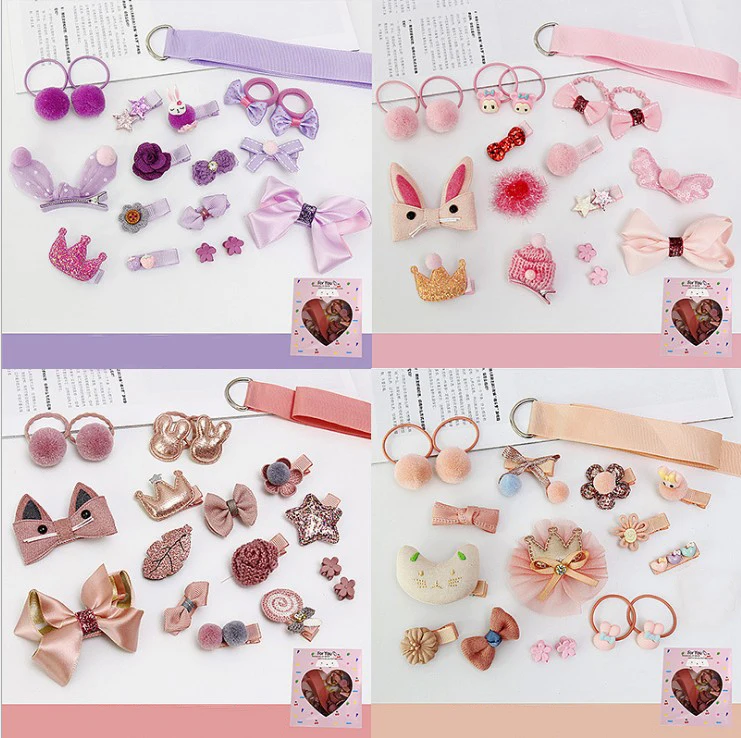 18 шт./компл. новые милые розовые и синие заколки для волос девочек детские повязки