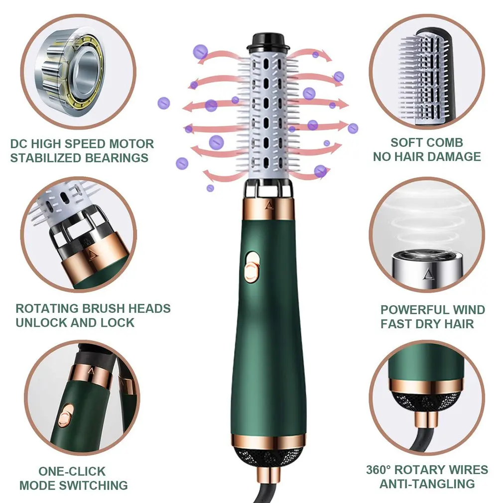 

Hair Dryer Brush All-in-One Hot Air Brush For Drying Straightening Curling Hair Volumizer Blow Dryer Brush Hair Styler Brush