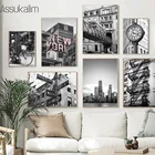 Черно-белая архитектура Нью-Йорка, настенная живопись, Постер для лестниц, картины в скандинавском стиле для декора гостиной