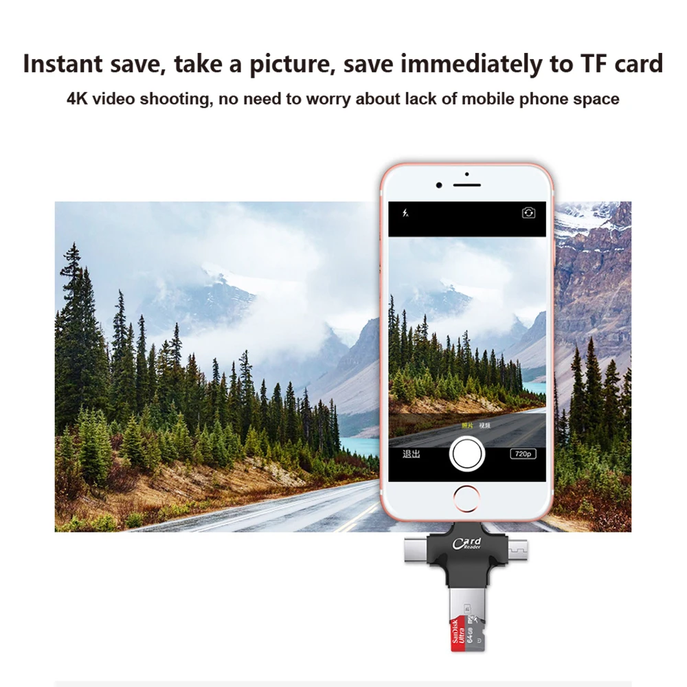 USB i-Flash Drive HD Micro SD/TF устройство для чтения карт памяти адаптер iPhone iPad iPod iphone 5 6 7 type c