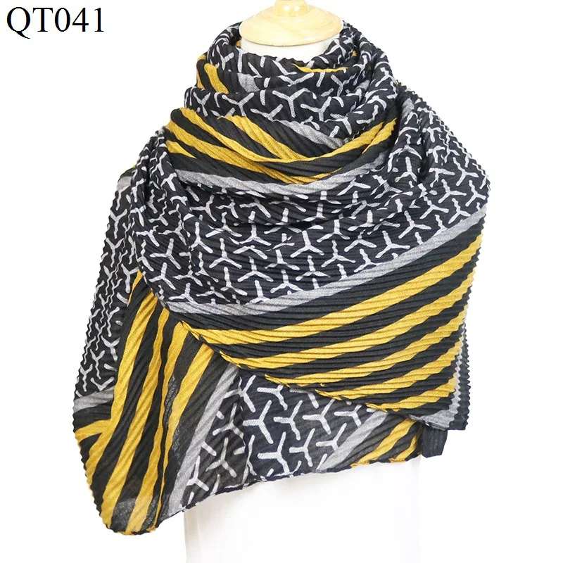 ELIfashion корейский стиль Tr-хлопок гофрированная форма длинный мягкий шарф